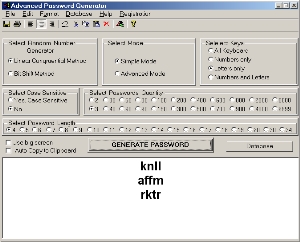 Advanced Password Generator  screenshot