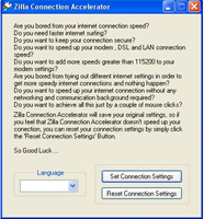 Zilla Internet Connection Accelerator screenshot