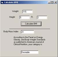 Body Mass Index Calculator screenshot