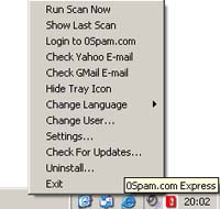 0Spam.com Express screenshot