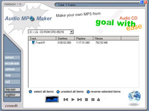 Audio CD to MP3 Maker screenshot