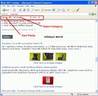 My RSS Toolbar screenshot
