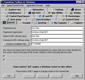 Tweaking Toolbox for Windows Captura de pantalla