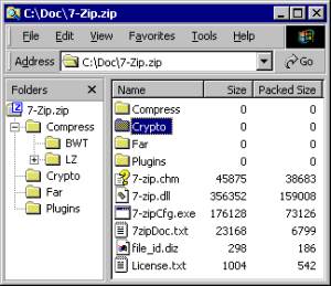 7-Zip Captura de pantalla