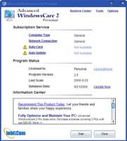 Advanced WindowsCare 2 Personal screenshot