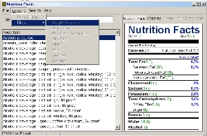 Nutrition Facts screenshot
