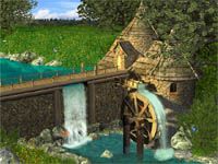Watermill by Waterfall Screensaver screenshot