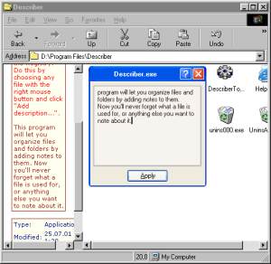 Describer   screenshot