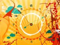 7art AlienSun Clock screensaver screenshot