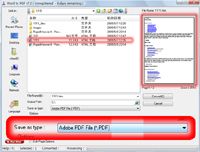 Word to PDF screenshot