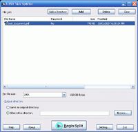 A-PDF Size Splitter screenshot