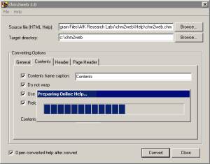 chm2web screenshot