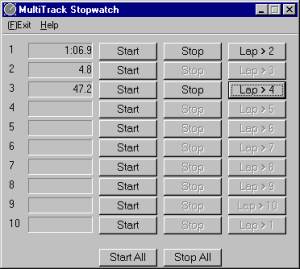 MultiTrack Stopwatch  screenshot