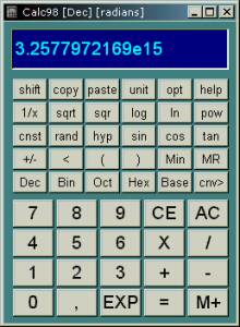 Calc98 screenshot