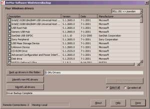 WinDriversBackup screenshot