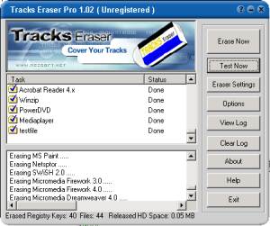 Tracks Eraser PRO screenshot