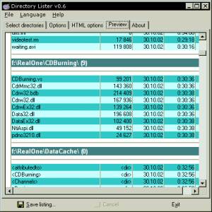 Directory Lister screenshot