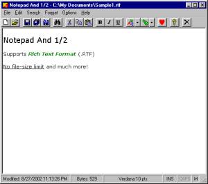 Notepad And 1/2 screenshot