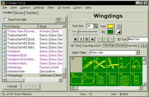 X-Fonter screenshot