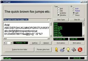 FontPage screenshot