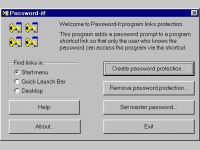 Password-It! program shortcut links security password protection